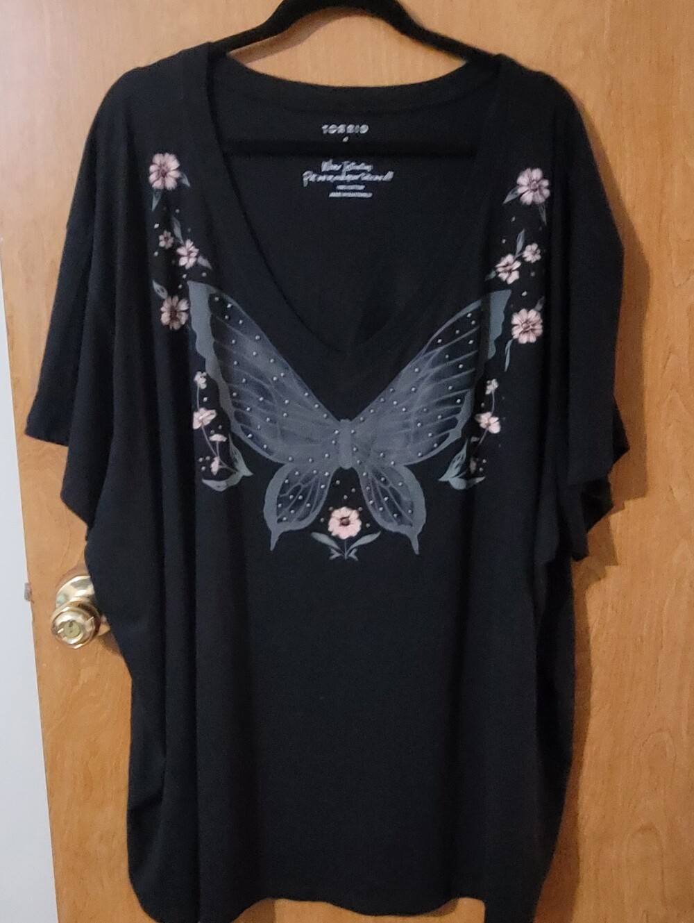 Torrid Black Butterfly Floral Graphic Top